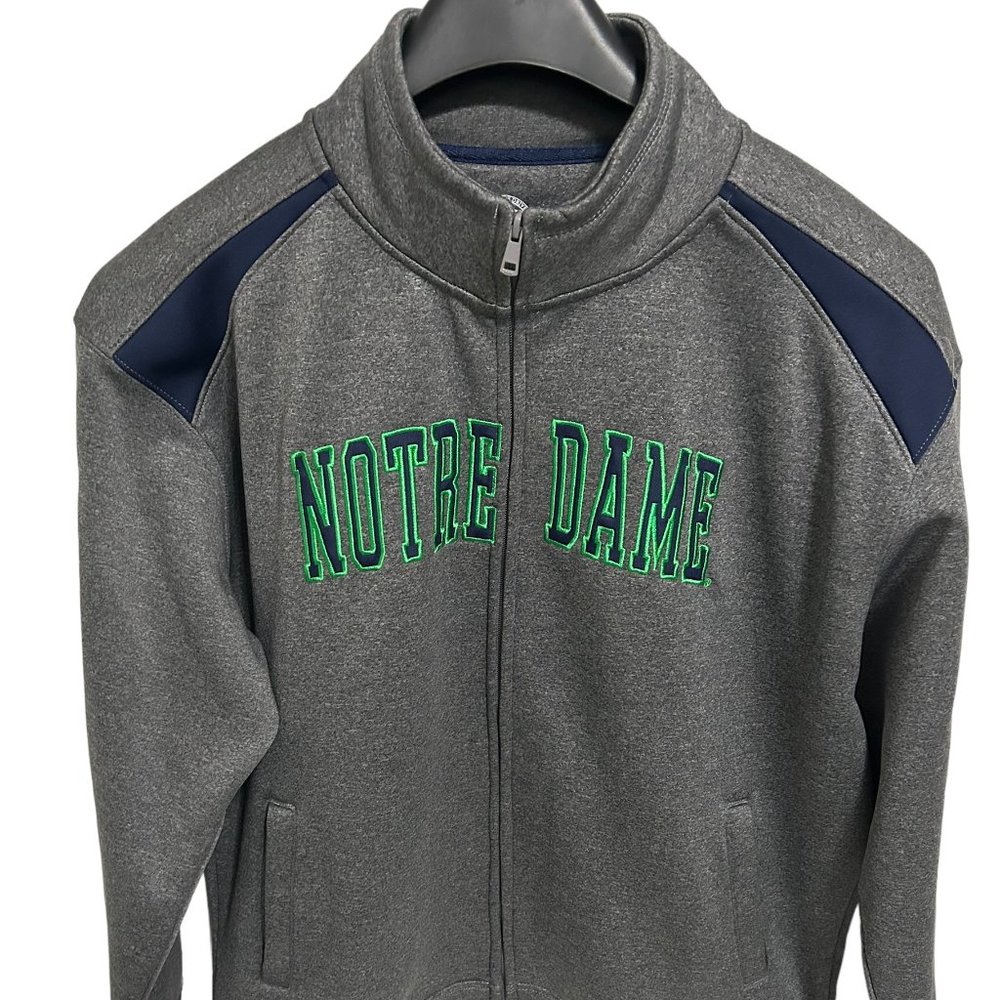 Notre Dame Fighting Irish Full Zip Sweatshirt Jacket Size Large Mock Neck